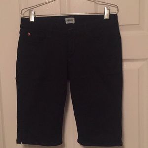 Hudson dark wash shorts with button back pockets